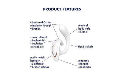 Satisfyer G For Goddess 1 Flexible Shaft Rabbit Vibrator - White