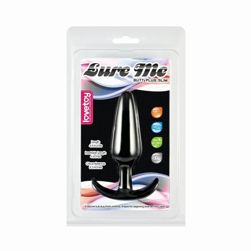 Lovetoy Products Lure Me 4" Slim Butt Plug - Black