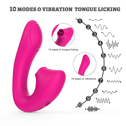 y.Love Remote Control Tongue Licking Clitoral Stimulator and G-Spot Vibrator