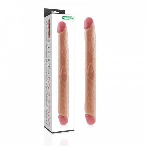 Lovetoy King Size Realistic 17" Slim Ultra Double Dildo - Light