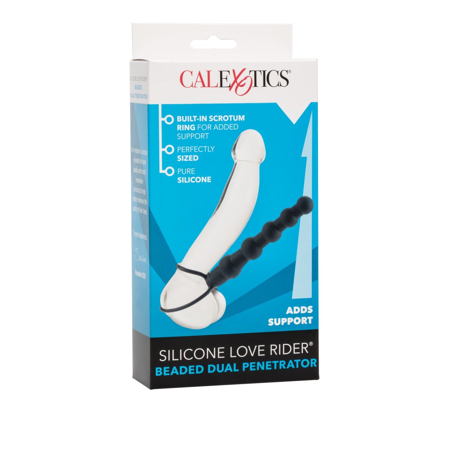 CalExotics Silicone Love Rider Beaded Dual Penetrator Cock Ring