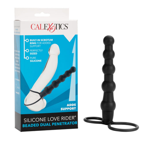 CalExotics Silicone Love Rider Beaded Dual Penetrator Cock Ring