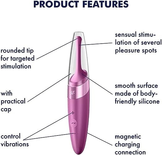 Satisfyer Twirling Delight Rechargeable Tip Vibrator - Berry Red