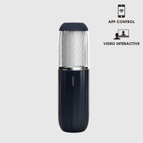 Svakom Alex Neo 2 Rechargeable Thrusting Masturbator with App Control - Dark Blue