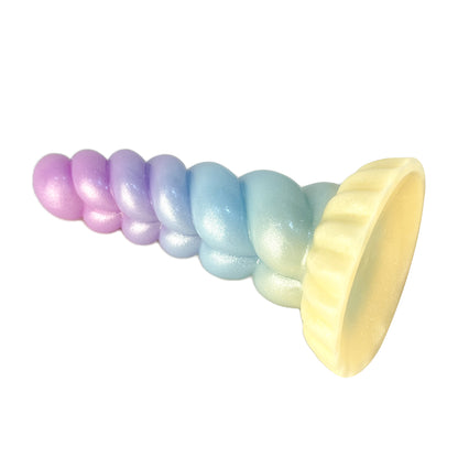 Liquid Silicone 8.3'' Twirly Dildo with Suction Cup