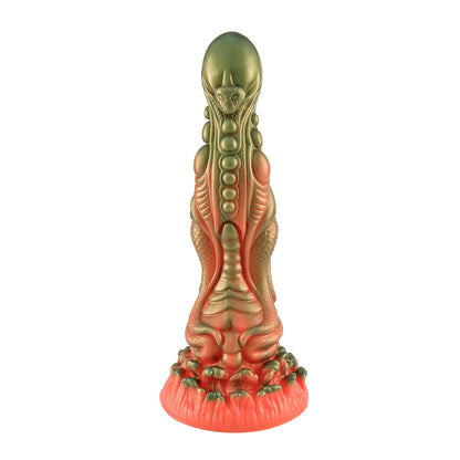 Liquid Silicone 9.8'' Large Dragon Dildo - Orange & Green