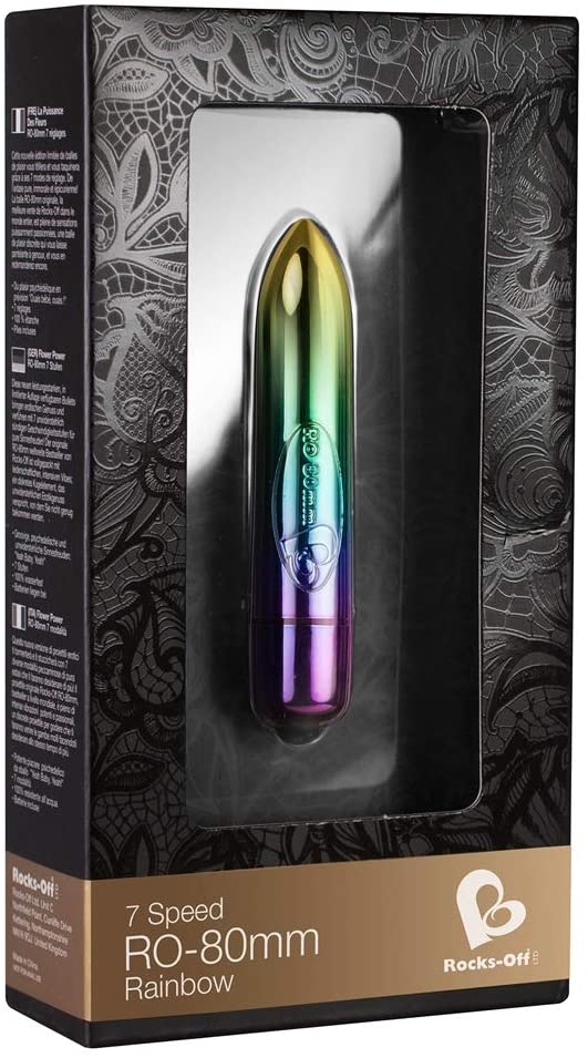 Rocks Off 7 Speed RO-80mm Rainbow Bullet Vibrator