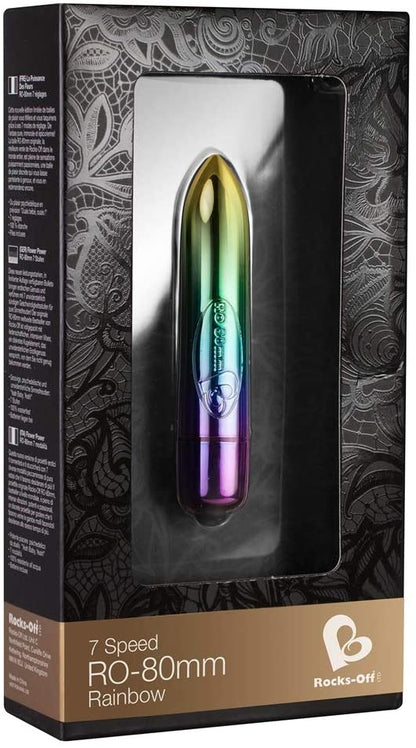 Rocks Off 7 Speed RO-80mm Rainbow Bullet Vibrator
