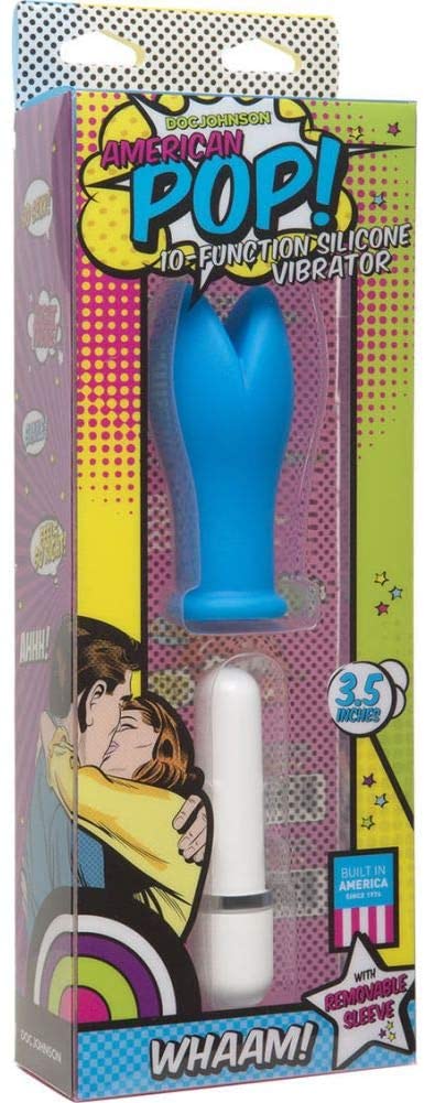 Doc Johnson American Pop! Whaam 10 Function Silicone Vibrator - Blue