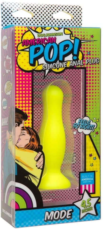 Doc Johnson American Pop! Mode 4.5" Silicone Anal Plug - Yellow