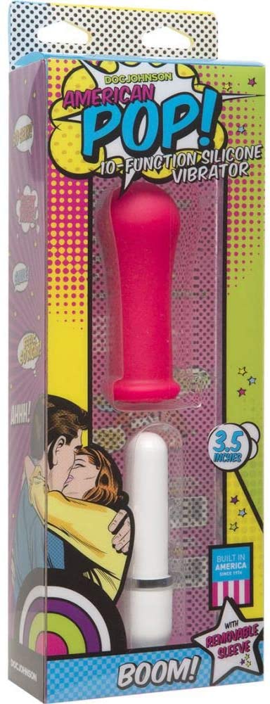 Doc Johnson American Pop! Boom 10 Function Silicone Vibrator - Pink