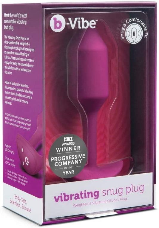 b-Vibe Vibrating Medium Snug Plug - Rose