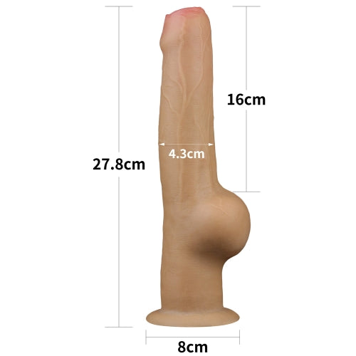 Lovetoy Products Dual Layered Silicone Uncut 11" Nature Cock with Handle - Light