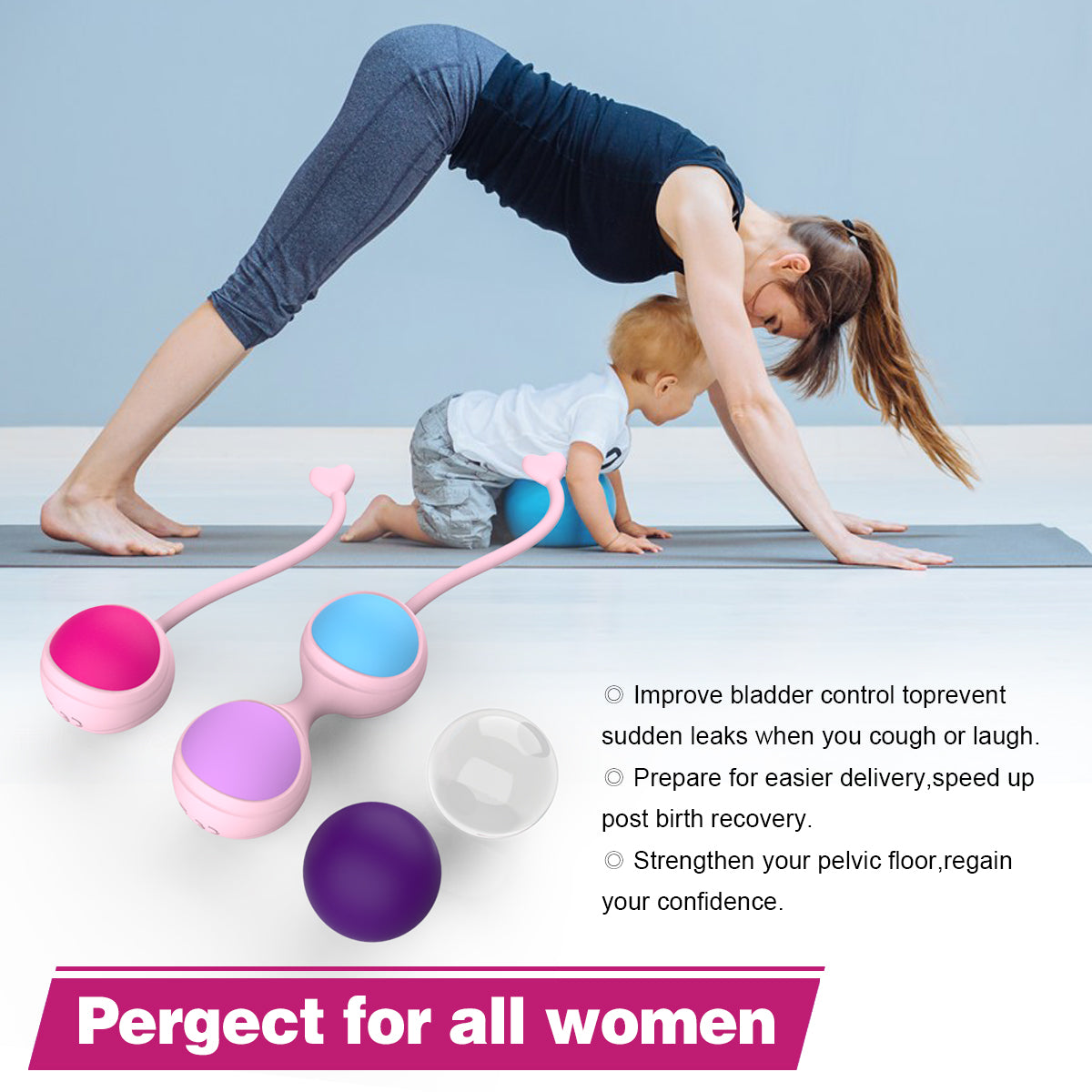 y.Love Lorinda-Fit Interchangeable Weighted Mixed Kegel Ball Training Set