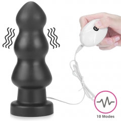 Lovetoy Products 7.8'' King Sized Vibrating Anal Rigger Butt Plug - Black