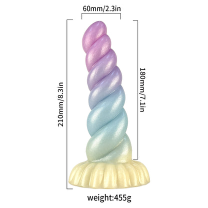 Liquid Silicone 8.3'' Twirly Dildo with Suction Cup