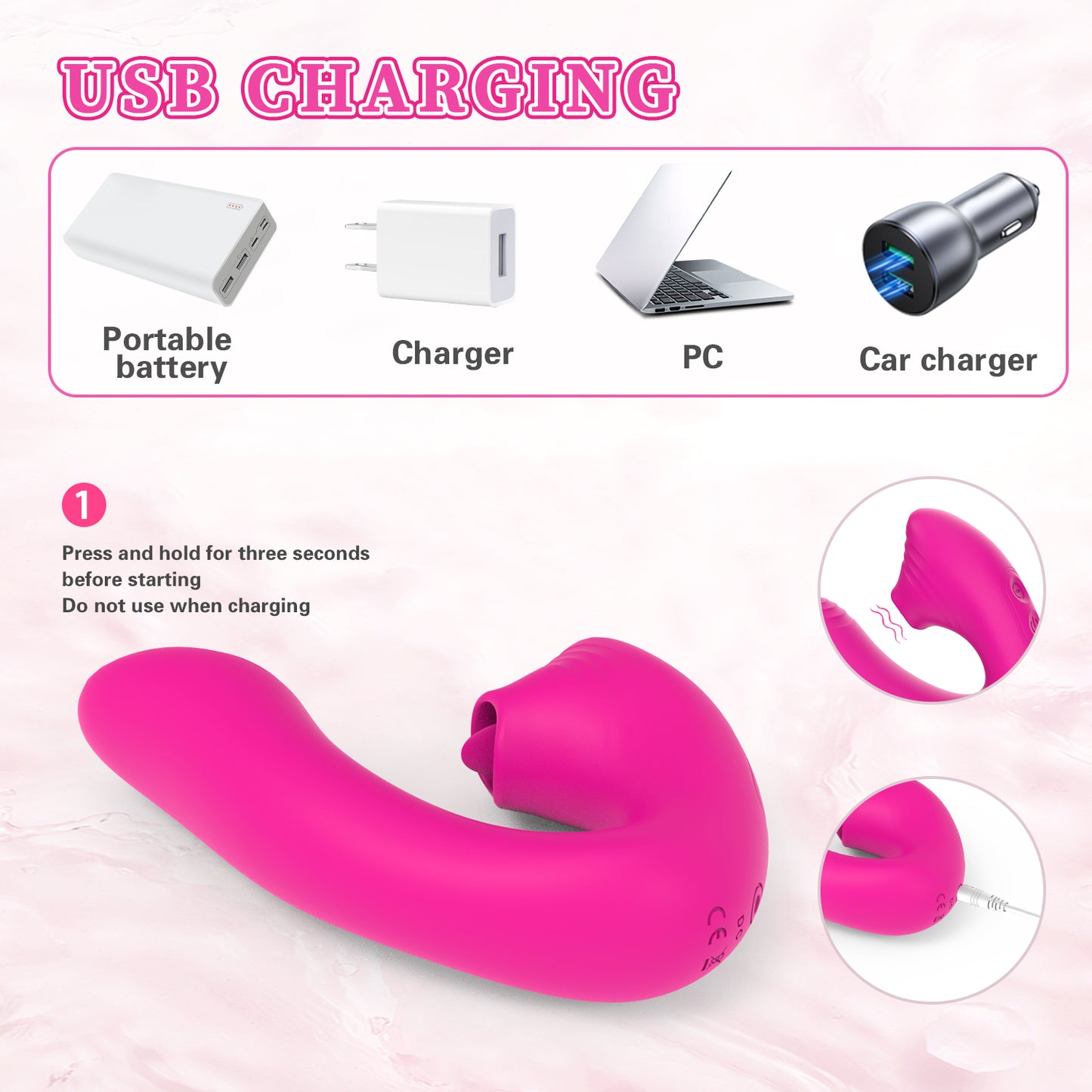 y.Love Remote Control Tongue Licking Clitoral Stimulator and G-Spot Vibrator