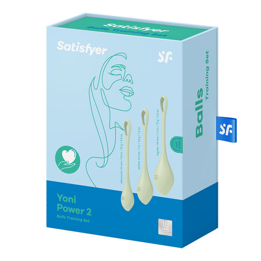 Satisfyer Yoni Power 2 Kegel Balls 3pc Training Set - Light Green