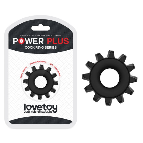 Lovetoy Products Power Plus Cock Ring Spikey - Black