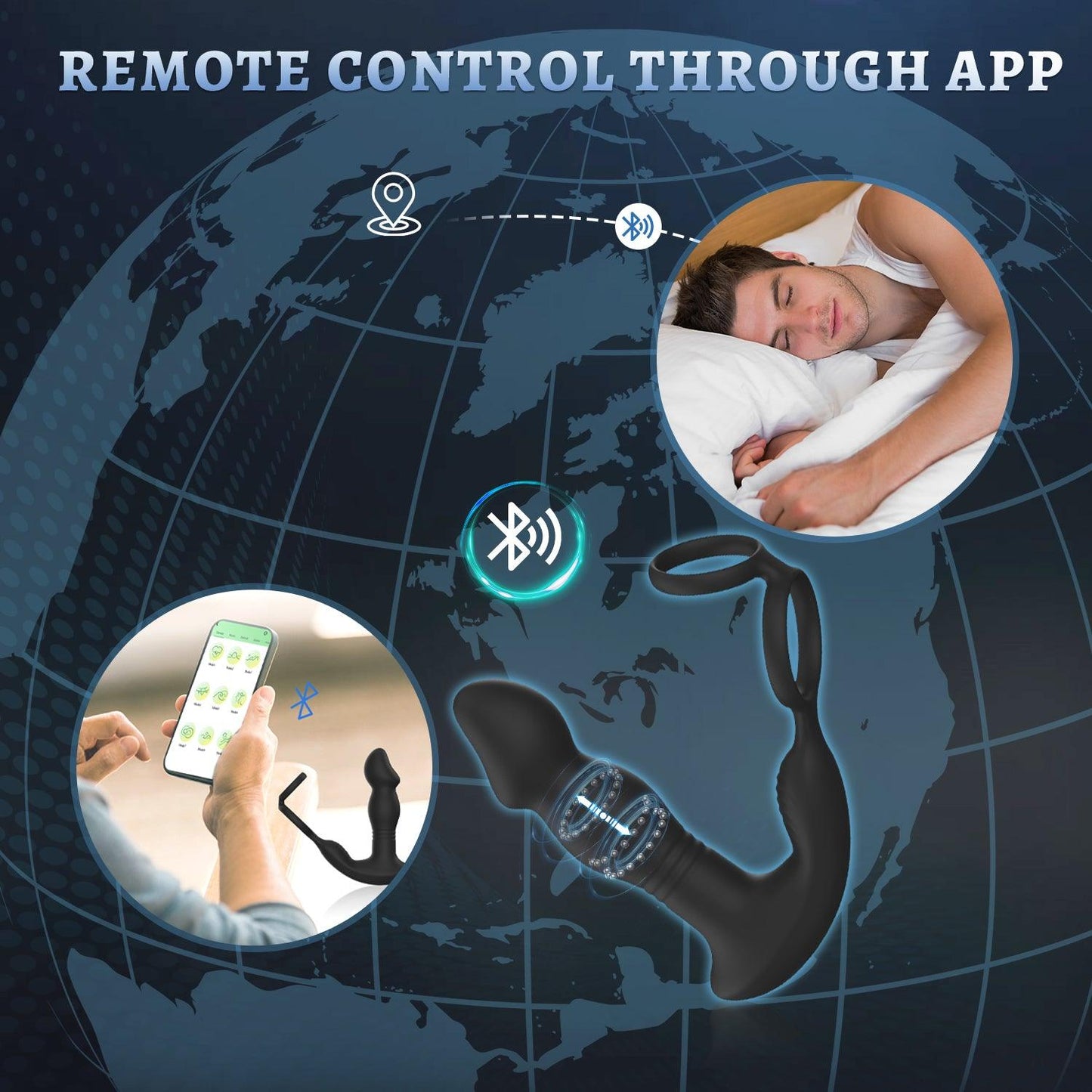 y.Love Remote Control Rotating & stroking Prostate Massager with Cock & Ball Ring