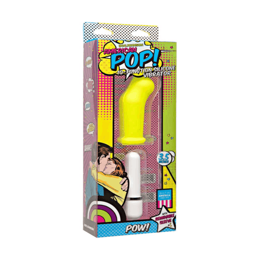 Doc Johnson American Pop! Pow 10 Function Silicone Vibrator - Yellow