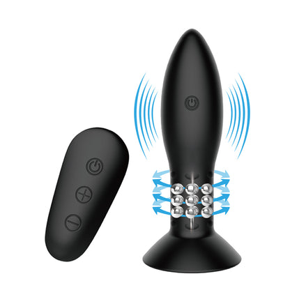 Mr Play by Baile Rechargeable Vibrating Rotation Beads Anal Plug with Remote