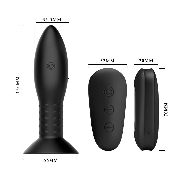 Mr Play by Baile Rechargeable Vibrating Rotation Beads Anal Plug with Remote