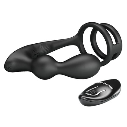 Pretty Love Marshell Vibrating Cock Ring & Butt Plug with Remote Control