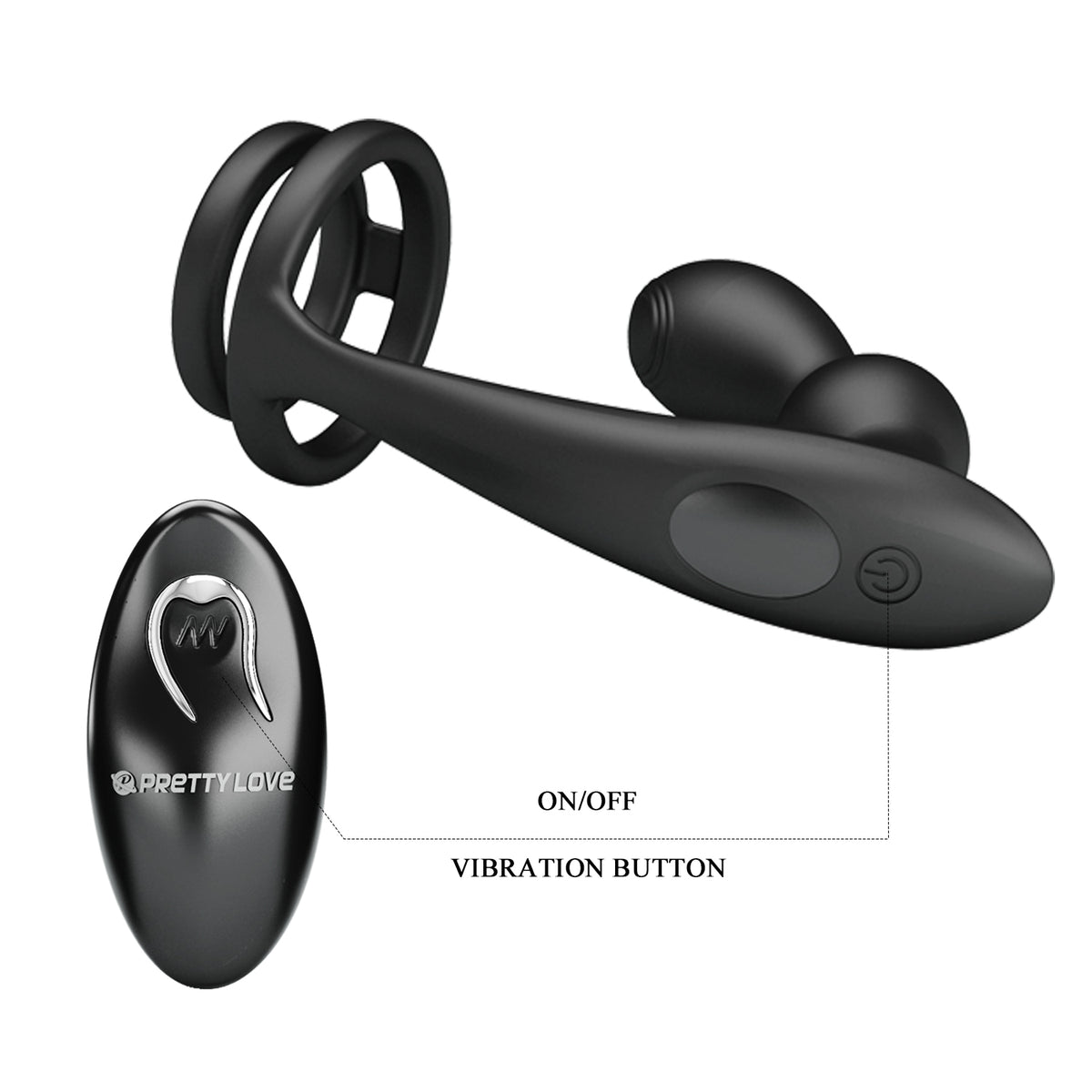Pretty Love Marshell Vibrating Cock Ring & Butt Plug with Remote Control