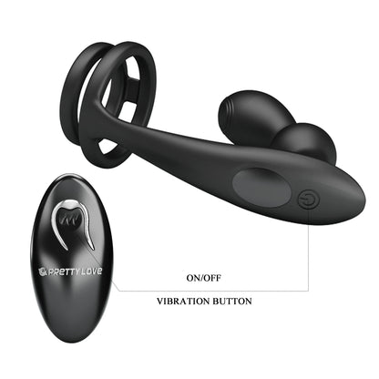 Pretty Love Marshell Vibrating Cock Ring & Butt Plug with Remote Control