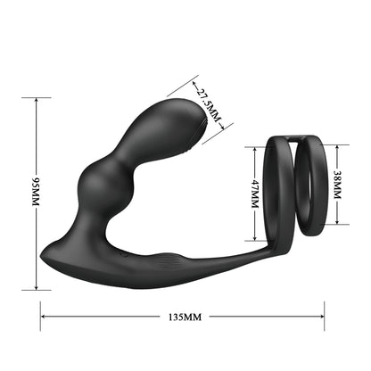 Pretty Love Marshell Vibrating Cock Ring & Butt Plug with Remote Control