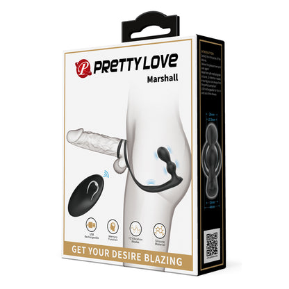 Pretty Love Marshell Vibrating Cock Ring & Butt Plug with Remote Control