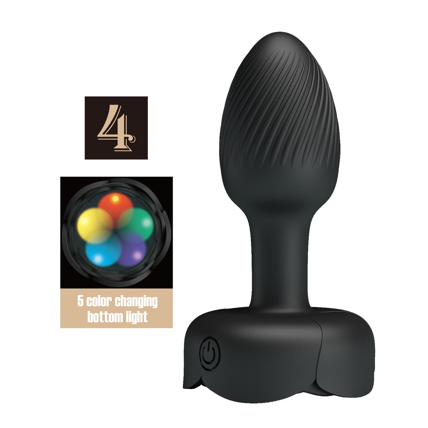 Pretty Love Olman 4 Rechargeable LED Light Butt Plug