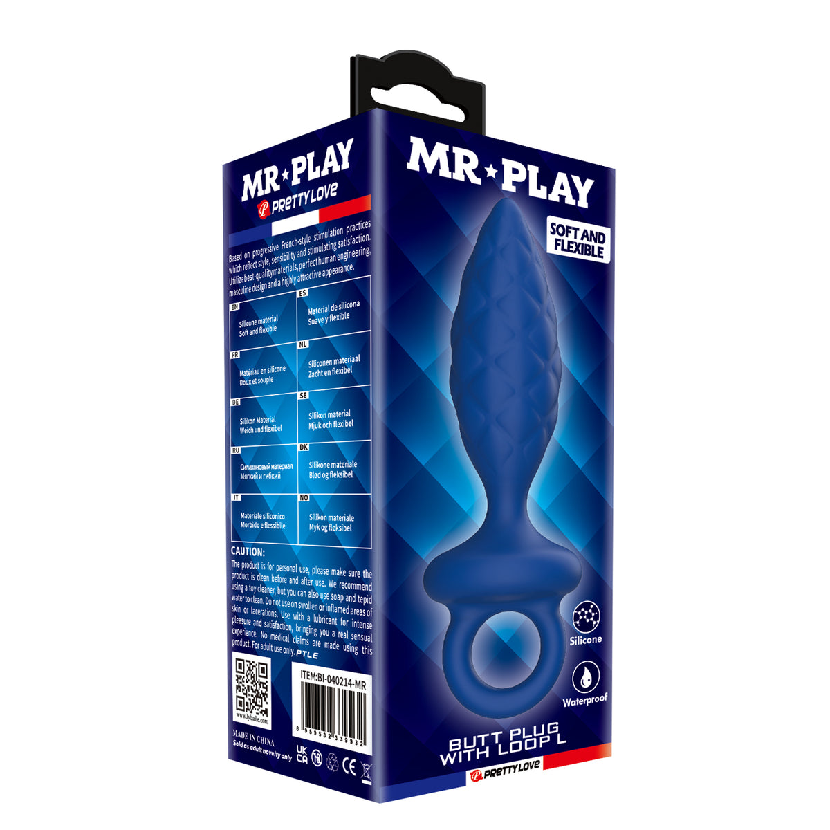 Mr Play John Silicone Butt Plug with Handle Loop