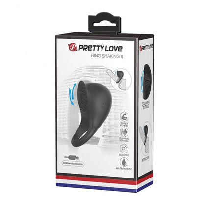 Pretty Love Rechargeable Ring Shaking II Cock Ring with Clit Licking