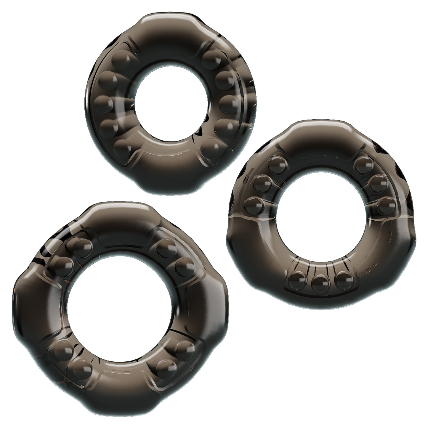 Baile Yvonne Stretchy Cock Ring Set 3pc