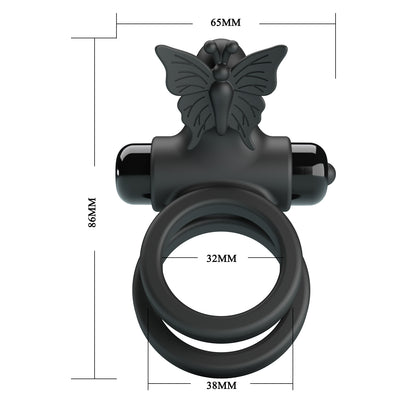 Pretty Love Passion Silicone Vibrating Penis & Ball Ring
