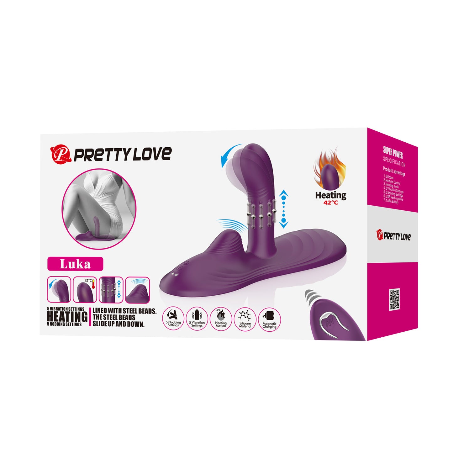 Pretty Love Luka Heating & Vibrator Pad with Remote Control