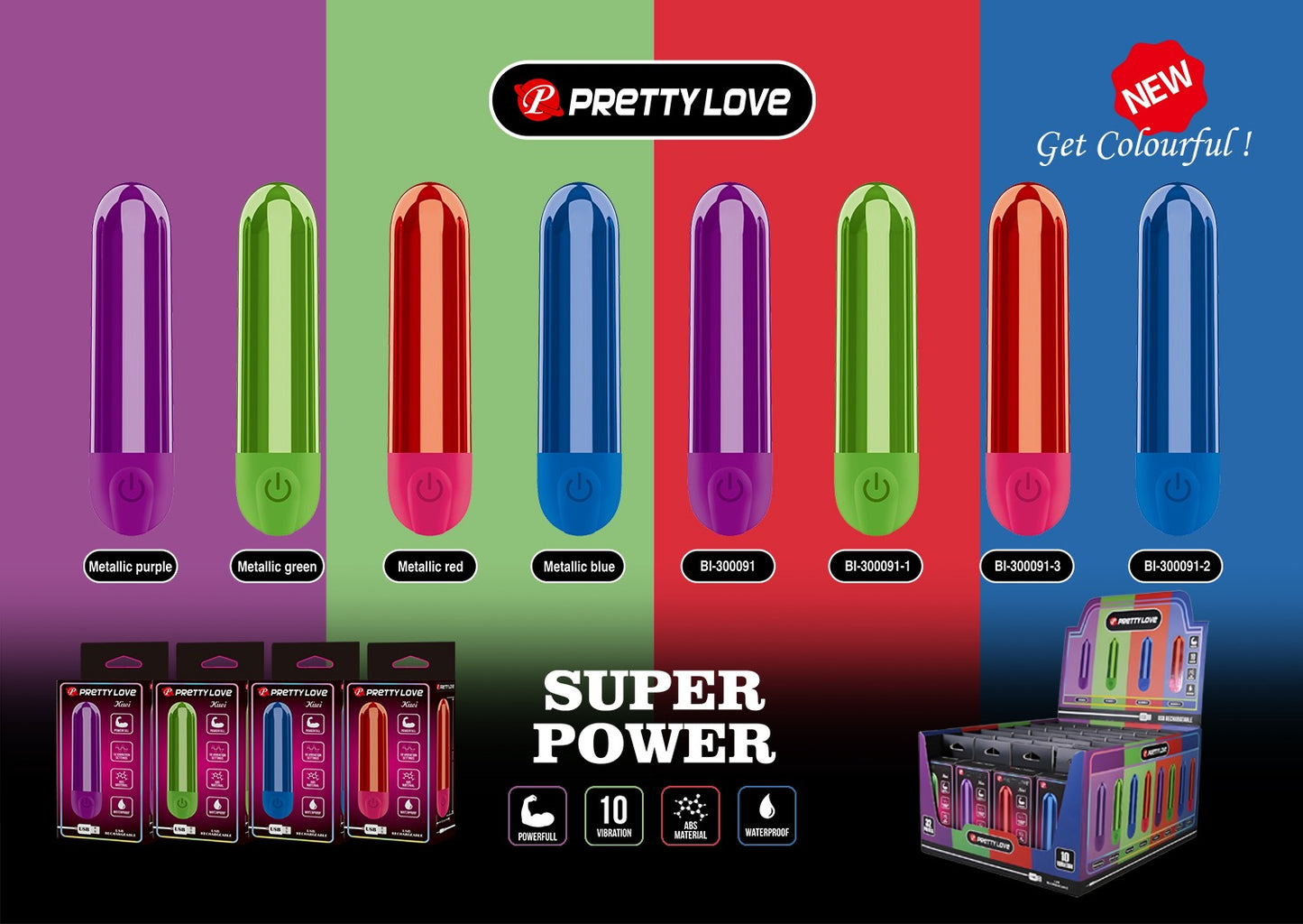 Pretty Love Rechargeable 10 Function Mini Bullet