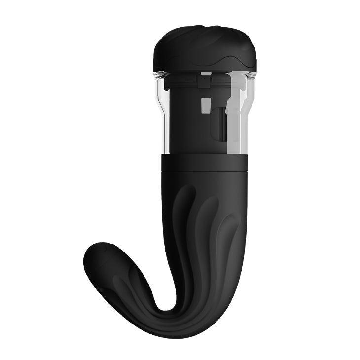 Pretty Love by Baile Rechargeable Thrusting Masturbator Breton - Black & Clear