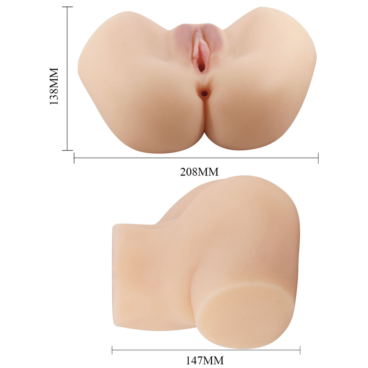 Crazy Bull Hailey Lifelike Double Entry Vibrating Masturbator 1.5kg