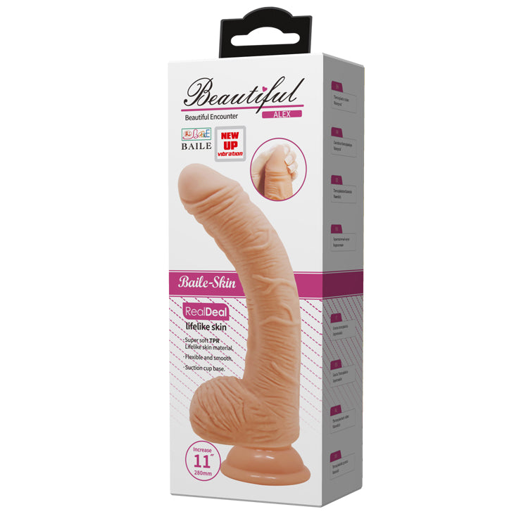 Beautiful Encounter Alex 11" Realistic Curved Vibrating Dildo