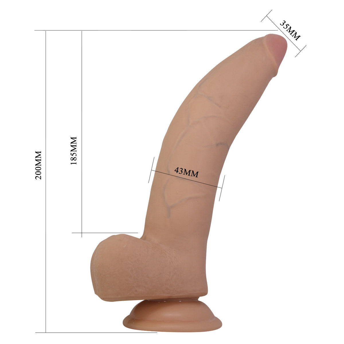 Pretty Love Xander 7.9" Soft Touch Sliding Skin Dildo