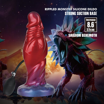 Power Monsters Shadow Behemoth 8.6" Rippled Inflatable Dildo