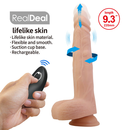 Pretty Love Miles Thrusting & Rotating 9.3" Realistic Dildo with Remote Control