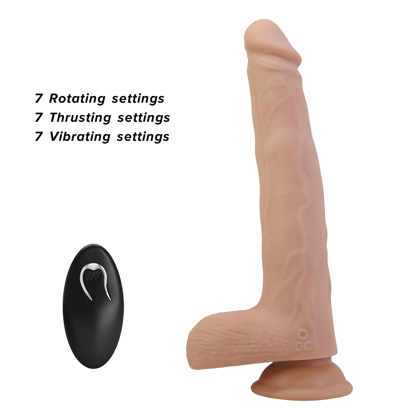 Pretty Love Miles Thrusting & Rotating 9.3" Realistic Dildo with Remote Control