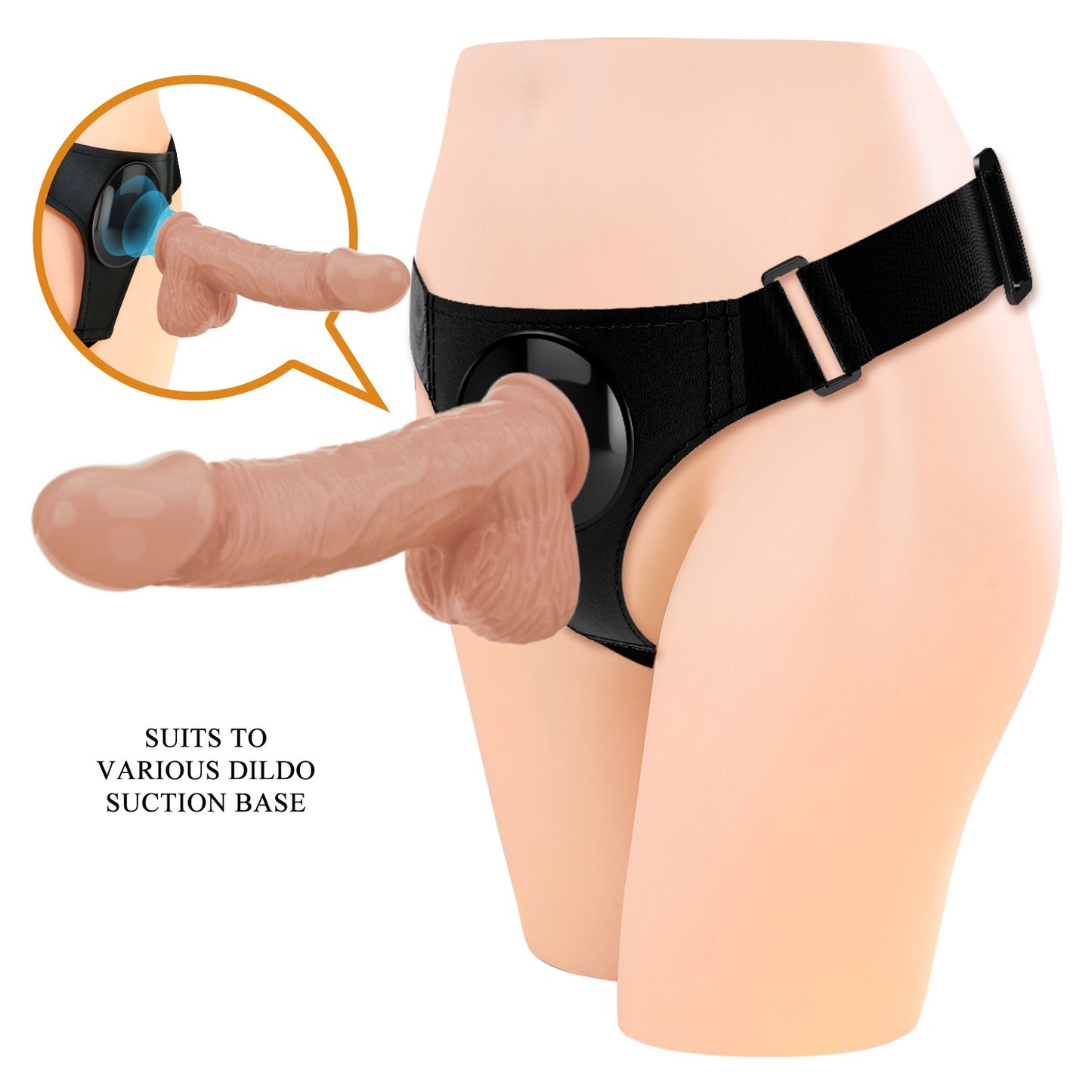Pretty Love Jerry Universal Strap-On Harness with 7.6'' Dildo