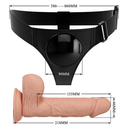 Pretty Love Jerry Universal Strap-On Harness with 7.6'' Dildo