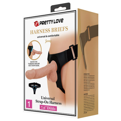 Pretty Love Jerry Universal Strap-On Harness with 7.6'' Dildo