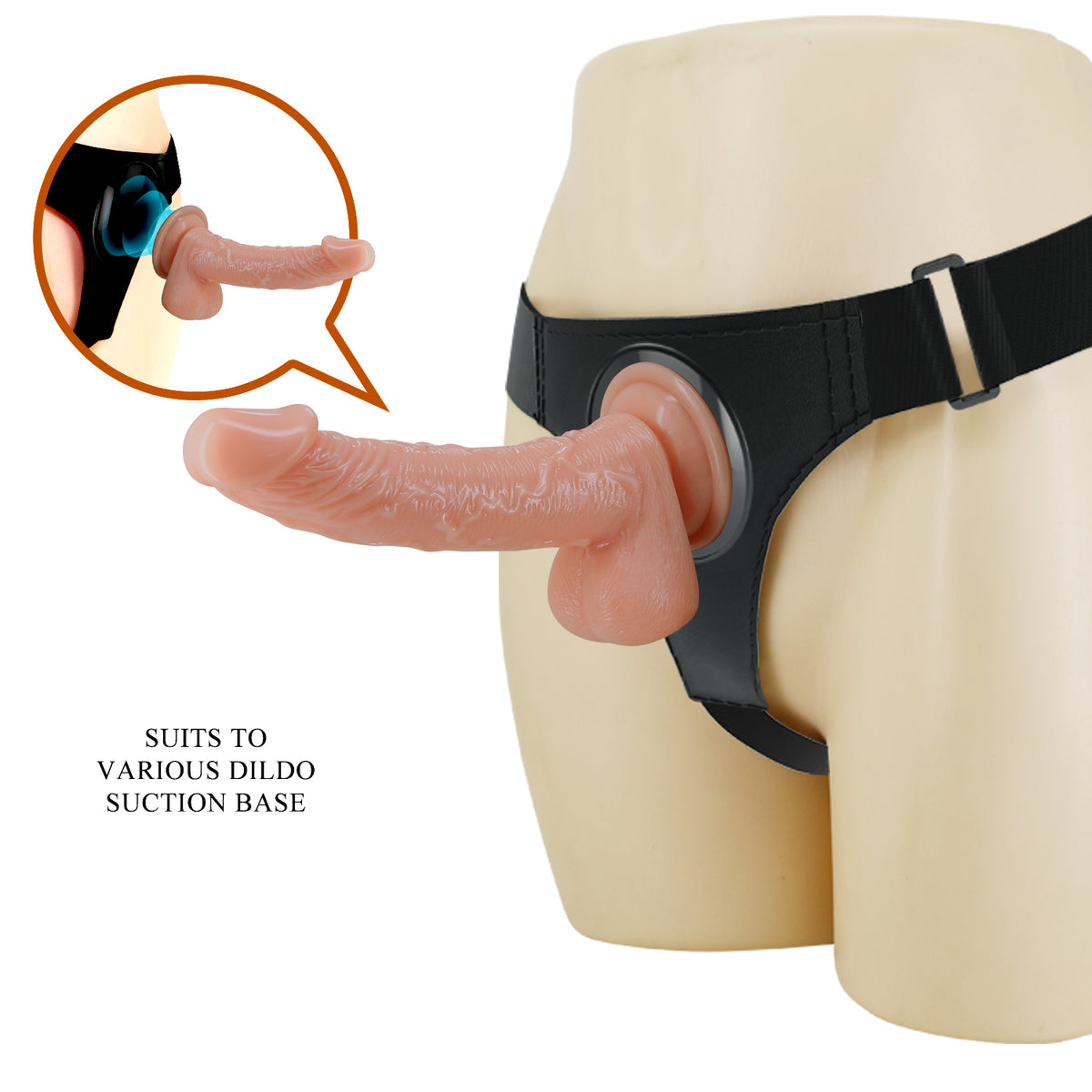 Pretty Love Kevin Universal Strap-on Harness with 7.2" Dildo